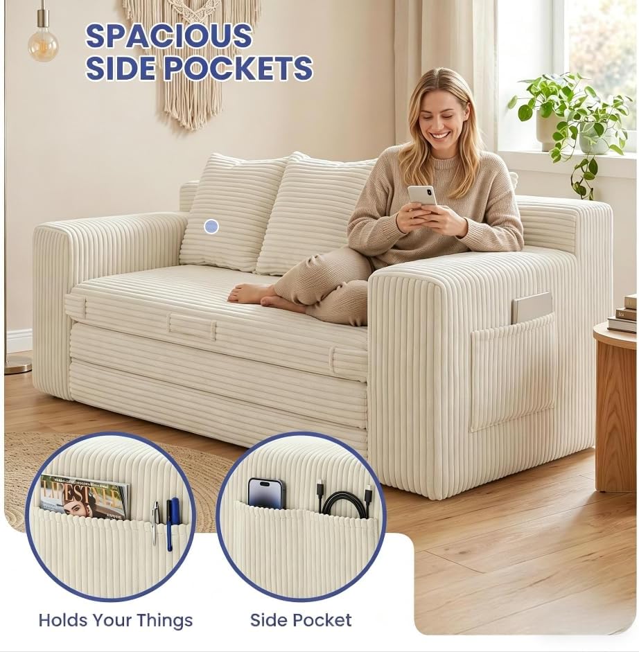 69" Boneless Sofa Bed, Boneless Couch - Image 3