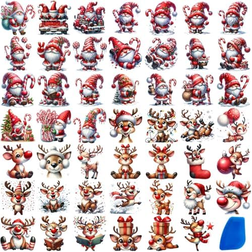 ZMRU 48 Sheets Vintage Christmas Rub On Transfers by ZMRU