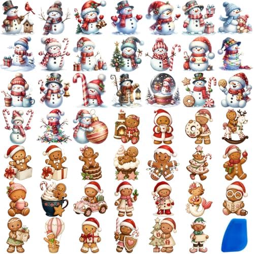 ZMRU 48 Sheets Vintage Christmas Rub On Transfers by ZMRU
