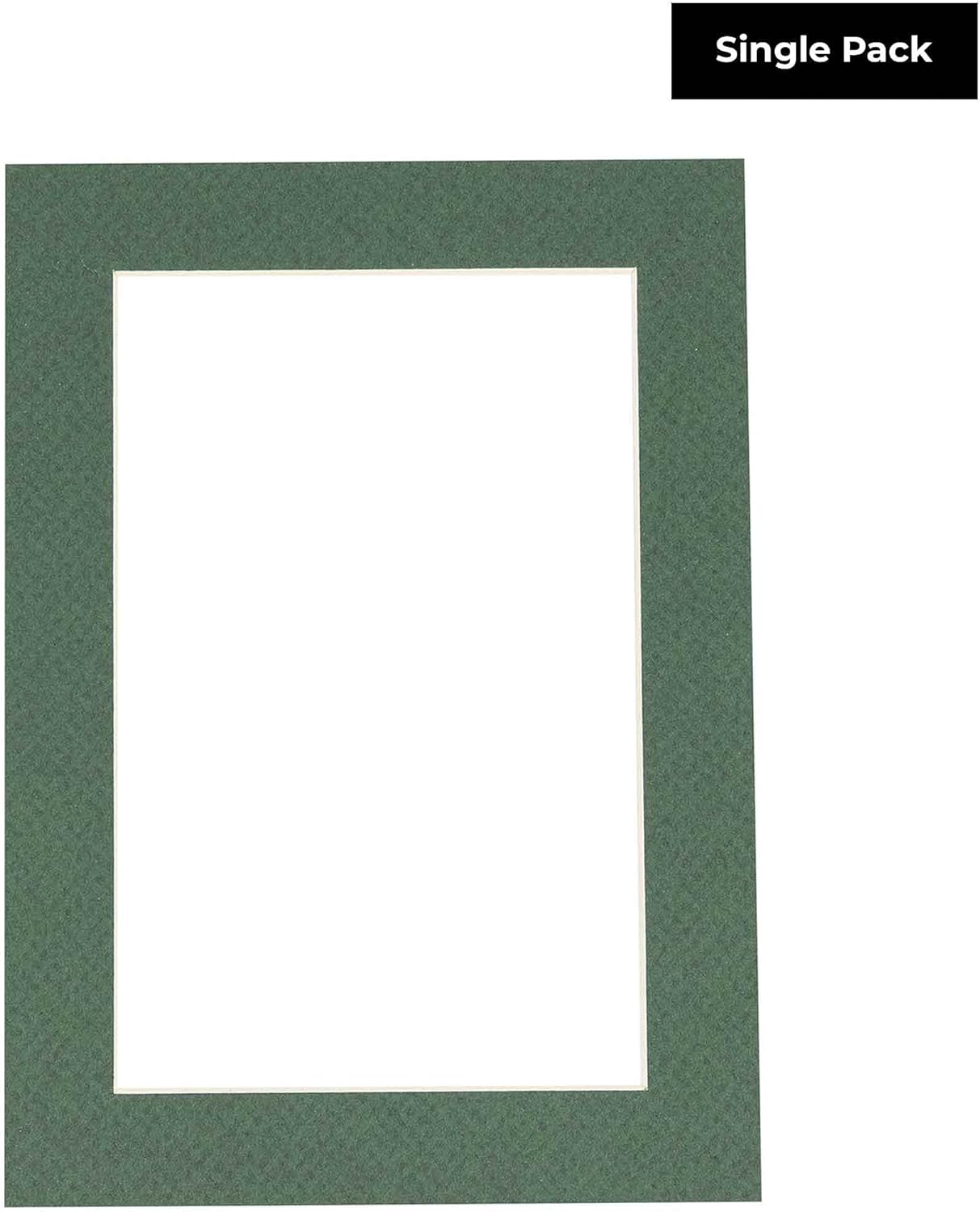 8x10 Mat Bevel Cut for 5x8 Photos - Acid Free Hunter Green Precut Matboard - For Pictures, Photos, Framing - 4-ply Thickness
