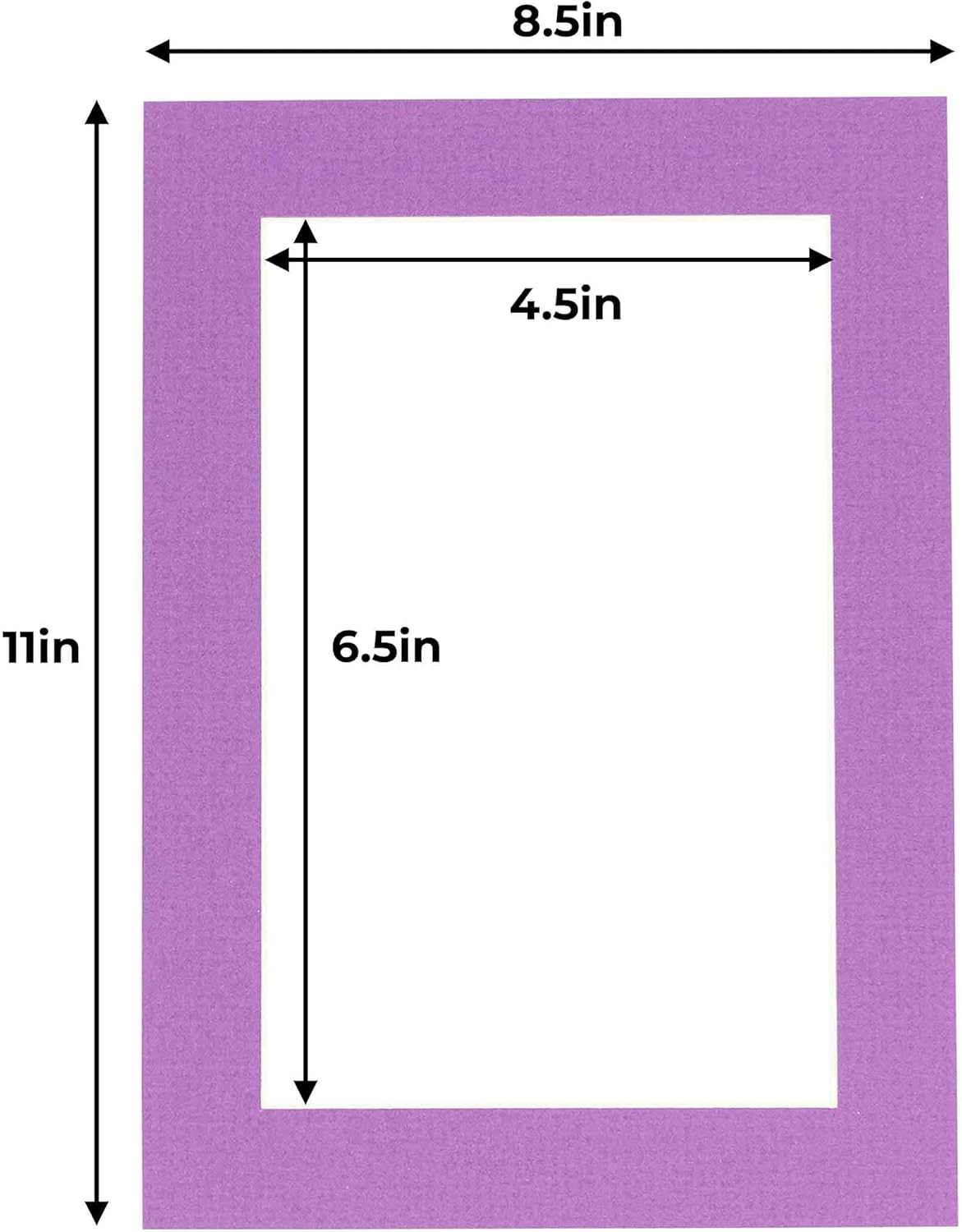 5x7 Mat for 8.5x11 Frame - Precut Mat Board Acid-Free Dark Purple 5x7 Photo Matte For a 8.5x11 Picture Frame, Premium Matboard for Family Photos, Show Kits, Art, Picture Framing, Pack of 25 Mats