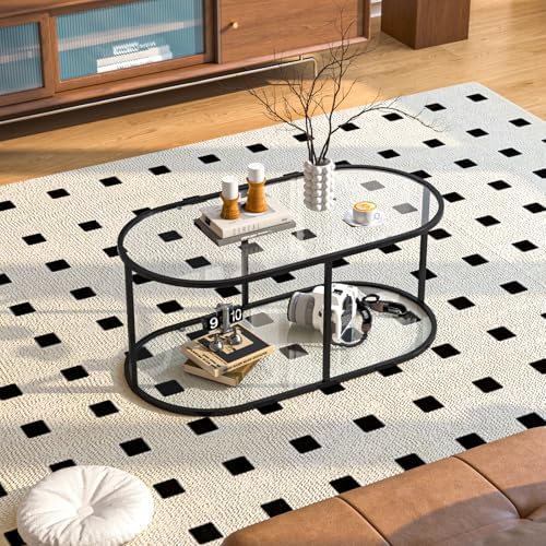 Wolawu Coffee Table Black Glass Coffee Table - Image 6