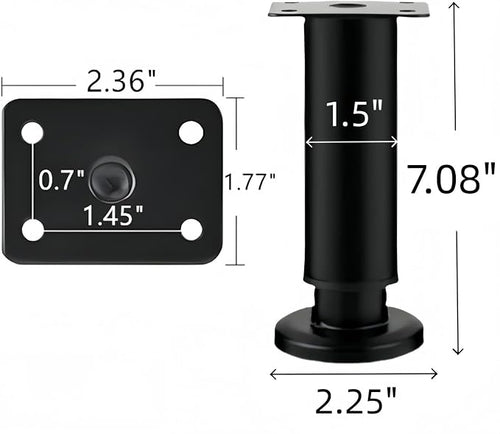 4PCS Adjustable 7.08-12.2 Inch Metal Furniture Legs Black Furniture Replacement - Image 2