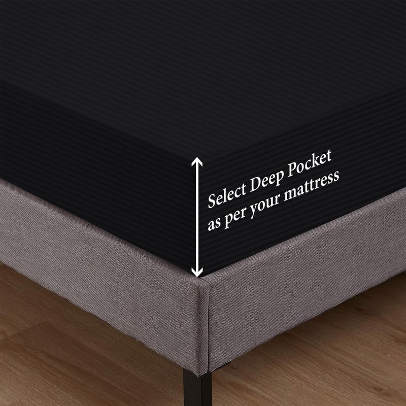 800 Series 100% Egyptian Cotton Sleeper Sofa Bed Sheet Set Stripe Full Size - Image 4
