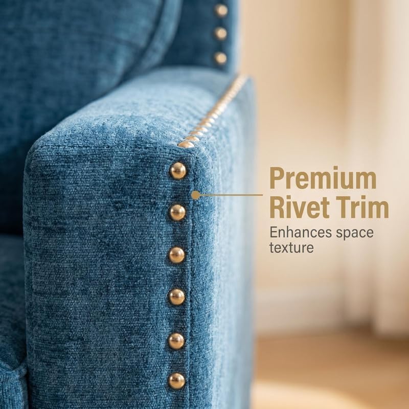 Modern Tufted Fabric Loveseat, Upholstered 2-Seater Couch - Image 7