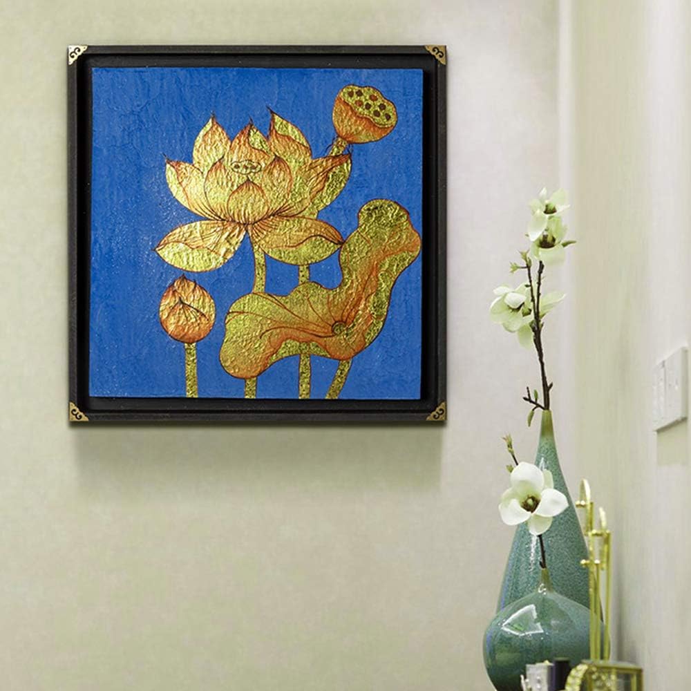 KINNO 100 Sheets Imitation Gold Foil Sheets - Blue Gold Leaf Sheets for Arts Decoration, Sculpture, Gilding, Nails, Handcrafts, Picture Frames, Paintings, Furniture, Wall, 3.15 by 3.35 Inches