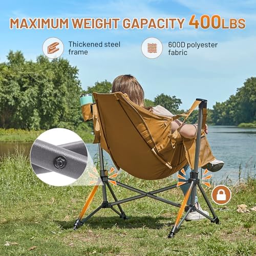 TIMBER RIDGE Hammock Camping Chair, Oversized Swinging Chair, 400lbs Load - Image 4