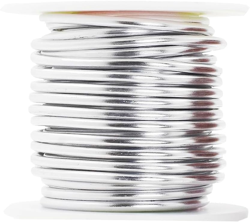 Mandala Crafts 8 Gauge Anodized Aluminum Craft Wire for Jewelry Making - 128 FT Colored Flexible Neutral Wire - Bendable for Bonsai Armature Crafting Sculpting