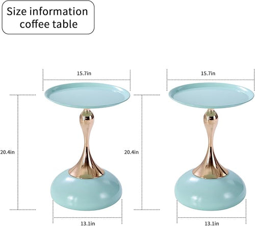 2-Pack Light Green Sleek Hourglass Side Table - Image 2