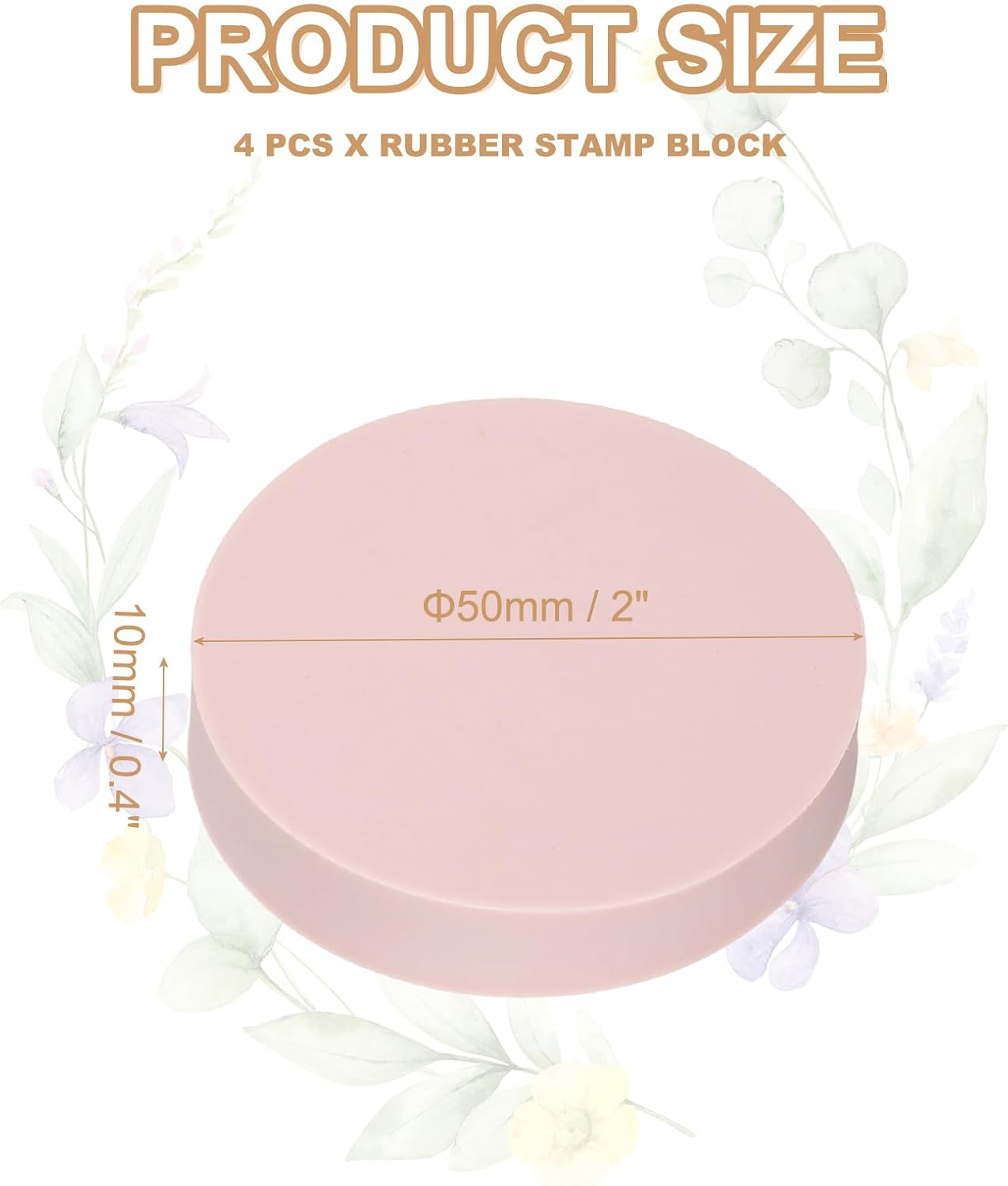 PATIKIL 4Pcs 2" Rubber Carving Blocks, Soft Linoleum Art Carving Block Round Crafts Stamp Making for Printmaking Stamps Carving Supplies, Pink