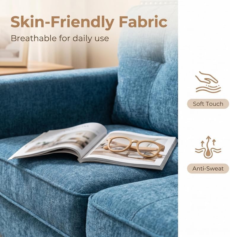 Modern 3-Piece Fabric Sofa Set, Living Room Couch - Image 5