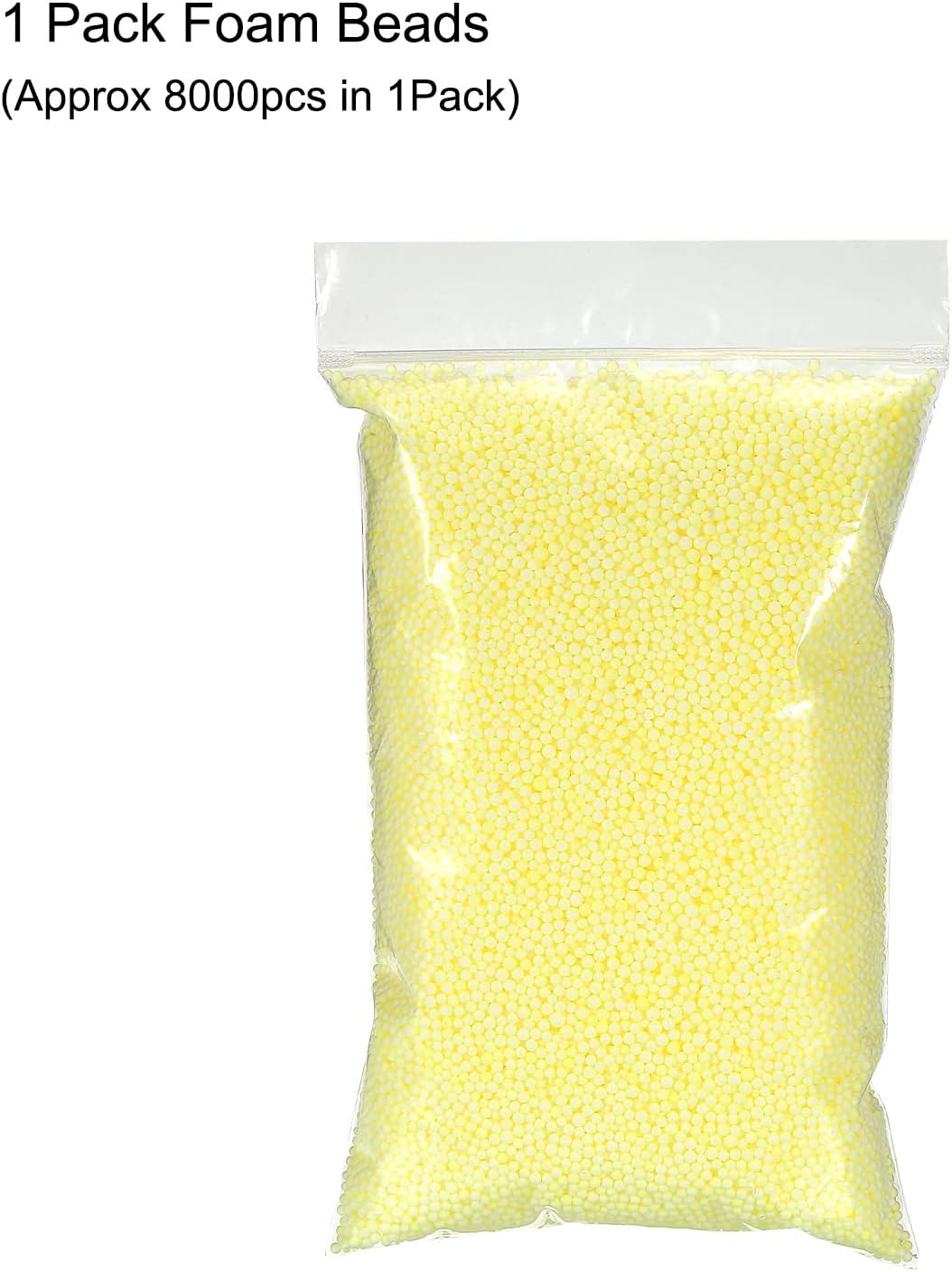 MECCANIXITY Foam Beads Foam Balls 2-3mm for Wedding and Party Decorations, Tiny Packing Balls, Arts DIY Crafts Supplies (Yellow,1 Pack Approx 8000pcs)