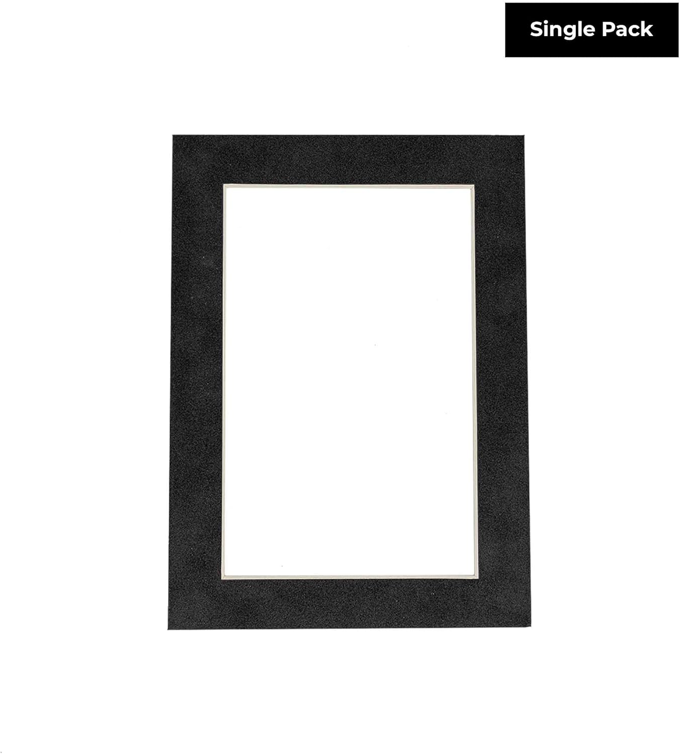8x10 Mat Bevel Cut for 5.5x8.5 Photos - Acid Free Dark Grey Suede Precut Matboard - For Pictures, Photos, Framing - 4-ply Thickness