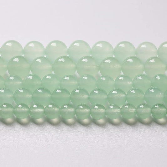 4mm 90pcs Natural Green Jade Chalcedony Beads Energy Healing Power Stone Beads for Jewelry Making Round Loose Beads DIY Bracelet 15" (Green Jade, 4mm)