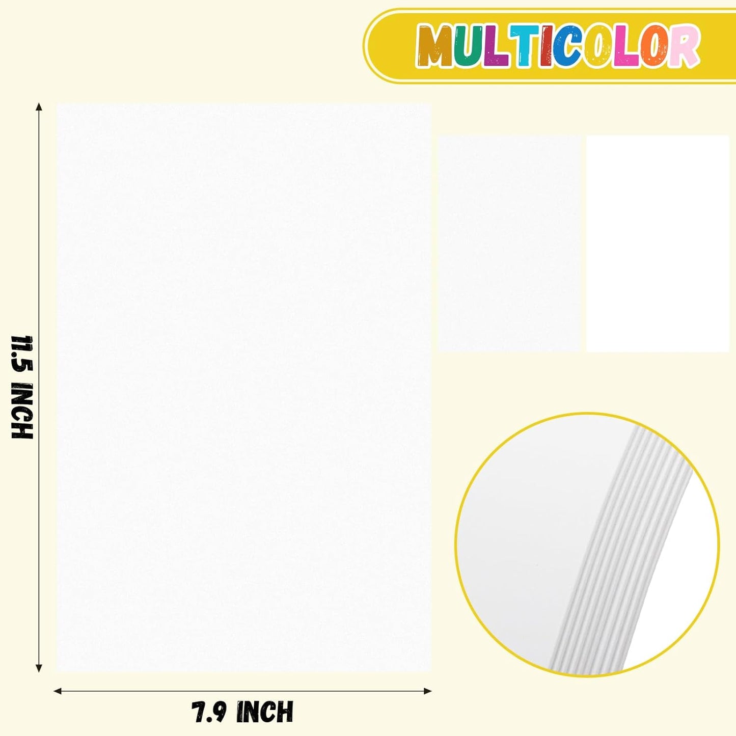 10 Pack Foam Sheets Craft 8 x 12 inch, Eva Color Foam Paper for Art Crafts Projects, Classrooms Scrapbook Gift DIY Cutters Card Party Decoration (White)