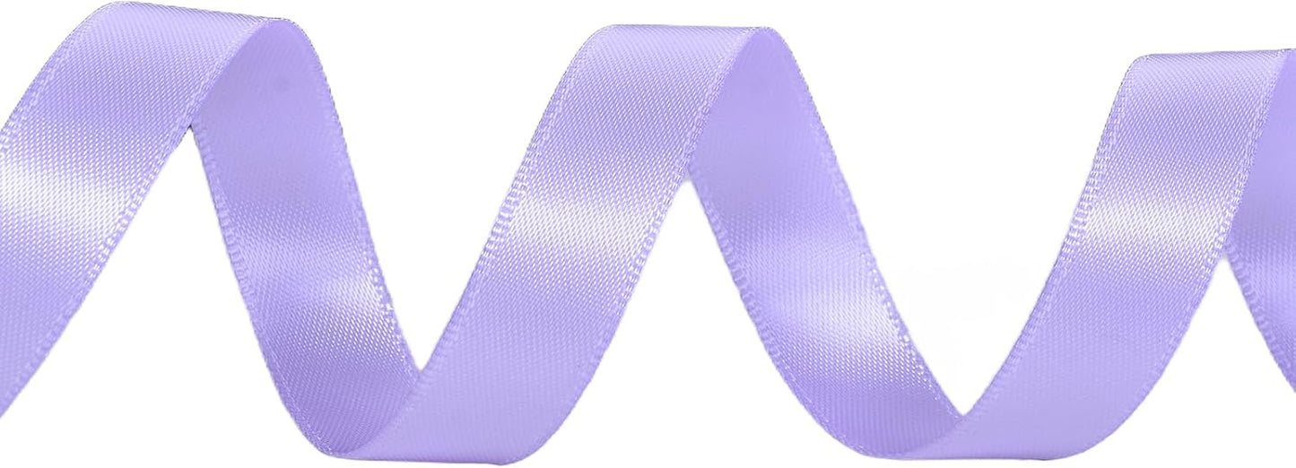 YAMA Light Purple Double Faced Satin Ribbon 1/2 Inch 25 Yards Lilac Ribbon for Gift Wrapping Crafts Hair Bows Wedding Party Decoration