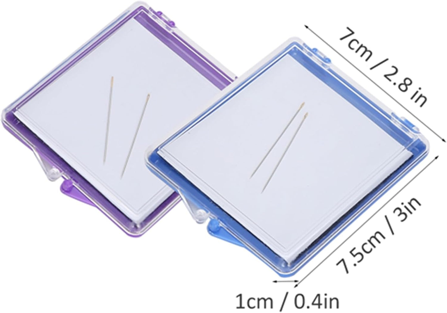 Kodrily 2Pcs Magnetic Needle Case Set, Magnetic Needle Holder with 4 Pins, 2.8x3 in Sewing Needle Case, Sewing Needle Holder, Needle Organizer for Cross Stitch Sewing Knitting