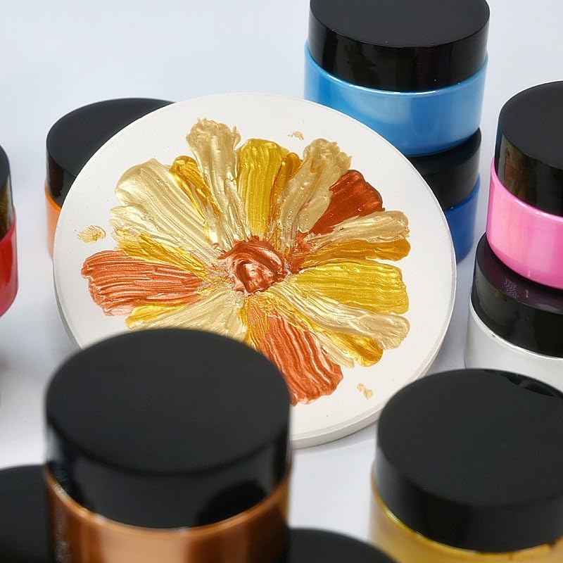 Shimmer Metallic Acrylic Paint Rose Red Metallic Chalk Paste 1.7oz/50ml, Ideal for Wood/T-Shirts/Glass/Stone, DIY Crafts Projects Glitter Pearlescent Golden Pigment Suitable for Beginners Artists