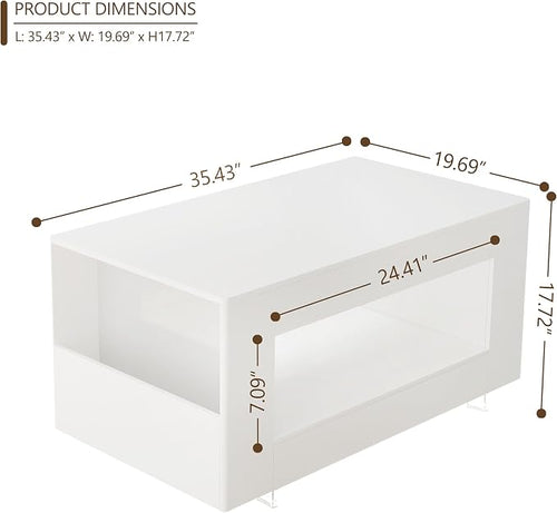 35" High Gloss Wood Coffee Table - Image 2