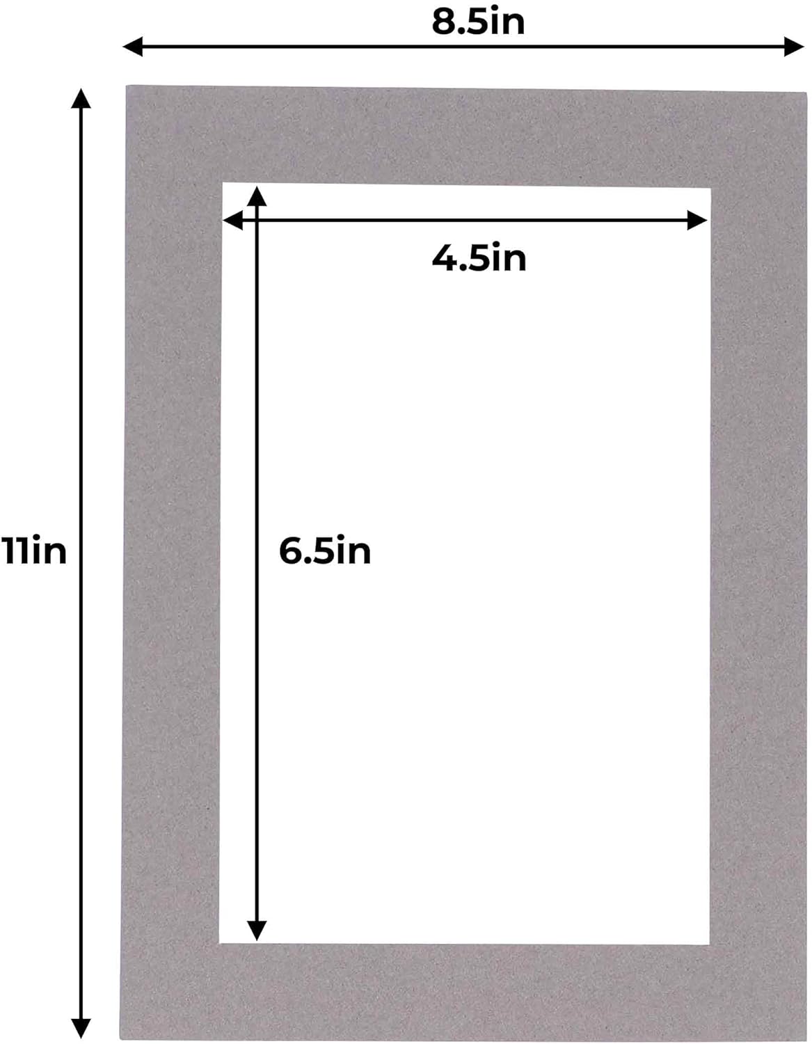 5x7 Mat for 8.5x11 Frame - Precut Mat Board Acid-Free Charcoal 5x7 Photo Matte Made to Fit a 8.5x11 Picture Frame, Premium Matboard for Family Photos, Show Kits, Art, Picture Framing, Pack of 1 Mat