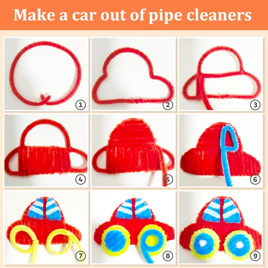 GAGANIU 1000pcs Pipe Cleaners, Pipe Cleaners for Crafts, Craft Supplies Multicolor Chenille Stems for Art&Craft Christmas DIY Projects(Black)