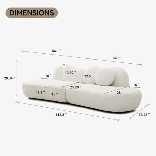 112.2'' Sectional Sofa Couch - Image 2
