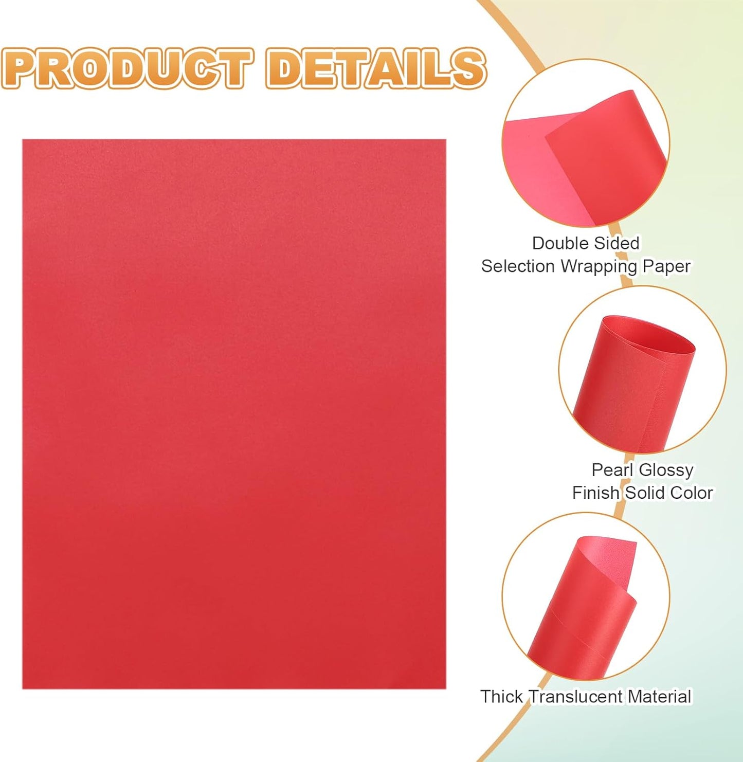MECCANIXITY 60 Sheet Colored Vellum Paper 8.5" x 11", 100gsm Translucent Printable Vellum Sheets for Printing Wedding Invitations Inkjet Laser Printer, Red
