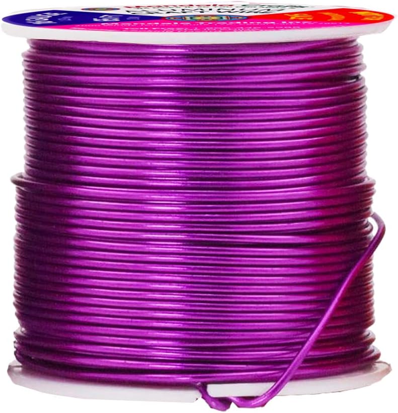 Mandala Crafts 16 Gauge Anodized Aluminum Craft Wire for Jewelry Making – 390 FT Colored Flexible Silver Copper Purple Gold Brown Red Wire - Bendable for Bonsai Armature Crafting Sculpting