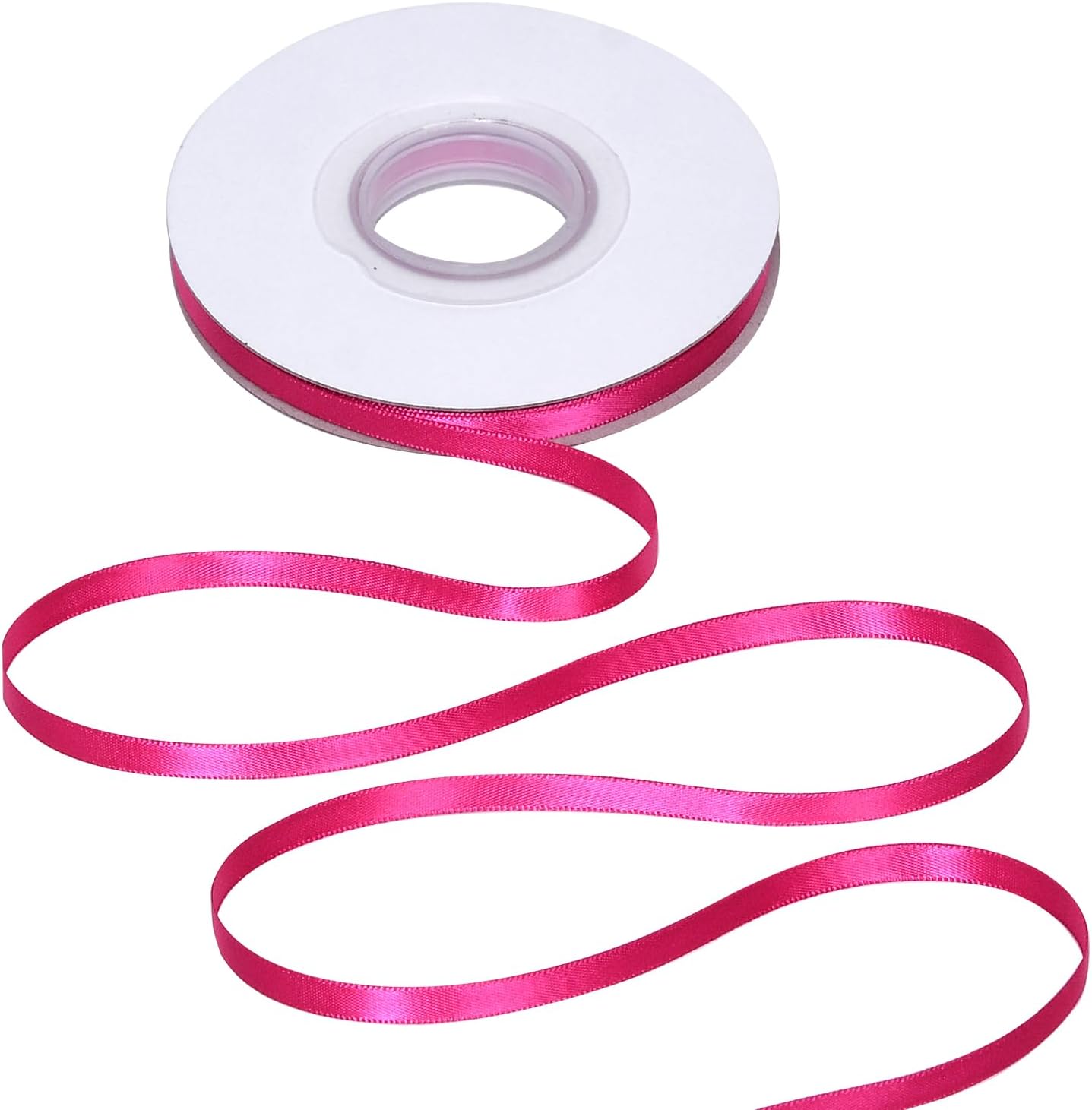YAMA Hot Pink Double Faced Satin Ribbon 1/4 Inch 25 Yards Hot Pink Ribbon for Gift Wrapping Crafts Bows Wedding Party Decoration