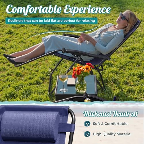 Homall Zero Gravity Chair Patio Folding Lawn Outdoor Lounge Gravity Camp - Image 5