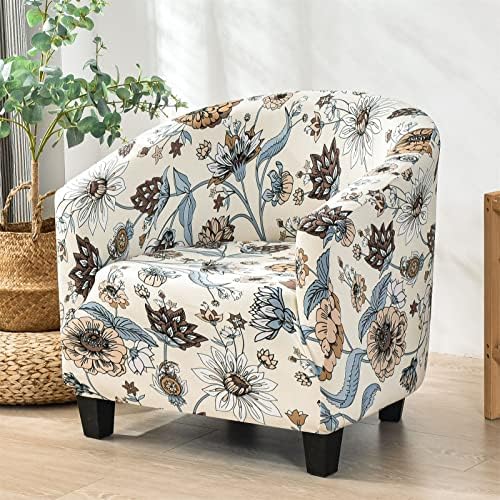 MIFXIN Tub Chair Slipcover 1 Piece High Stretch Club Chair Cover Elastic Barrel - Image 5