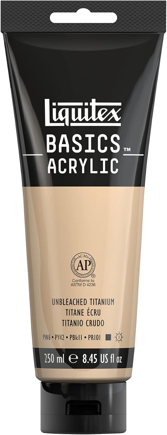 Liquitex BASICS Acrylic Paint, 250ml (8.5-oz) Tube, Unbleached Titanium