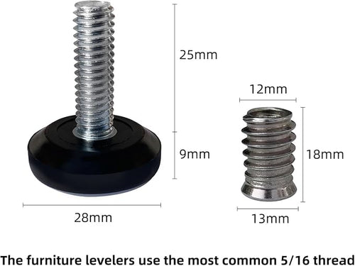 5/16" Threaded Leveling Feet Screw On - Image 2