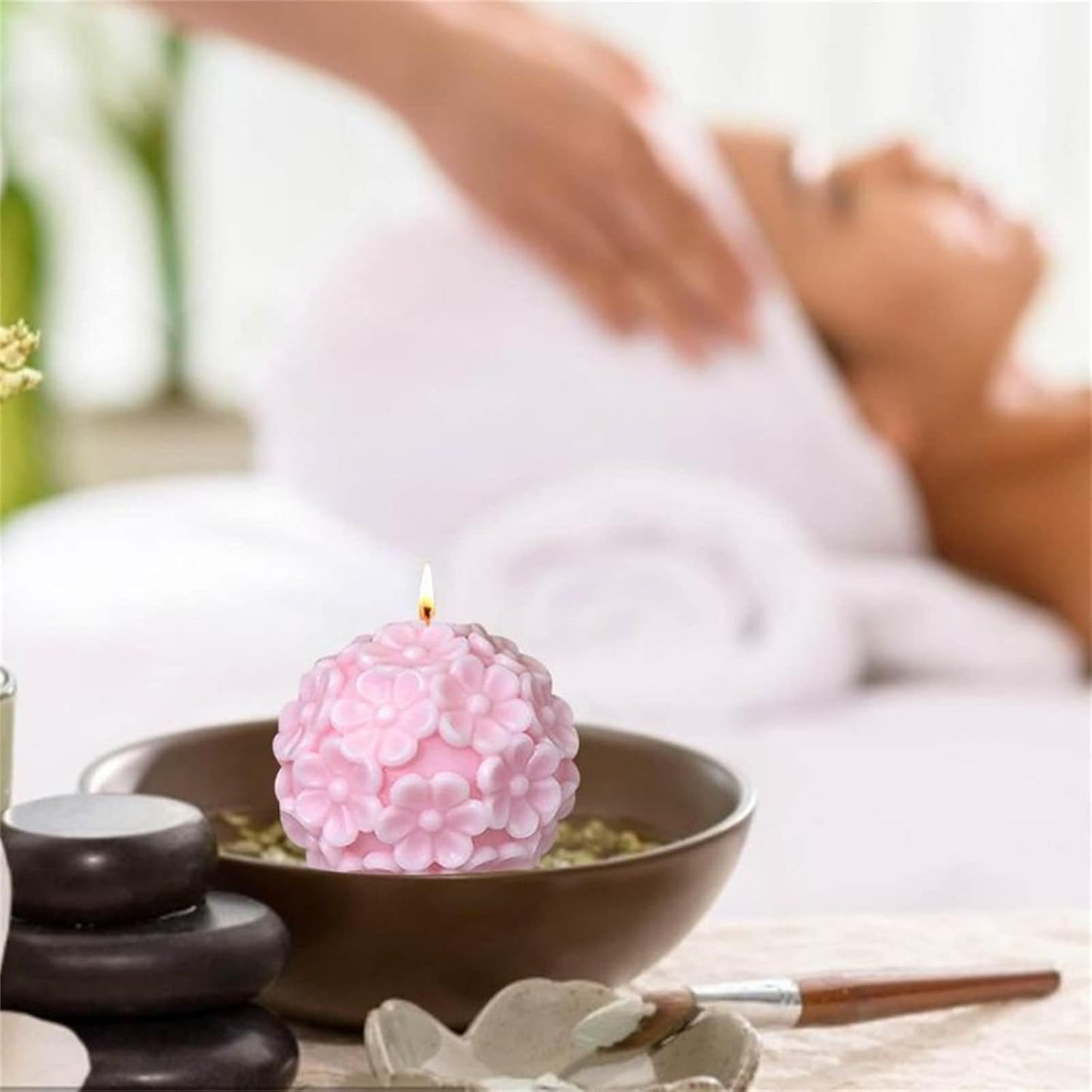 Chrysanthemum Ball Candle Soap Mold Daisy Flower Silicone Mold for Fondant,Chocolate,Candy, Bath Bomb,Epoxy Resin,Plaster, Polymer Clay