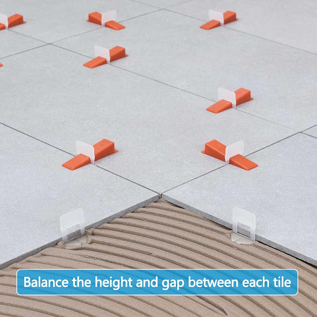 400 Pcs Reusable Tile Leveling System Wedges Suitable for 1/8" spacers, 1/16" spacers, 1/32" spacers Tile Installation