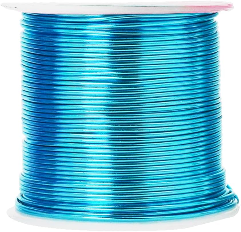 Mandala Crafts 18 Gauge Anodized Aluminum Craft Wire for Jewelry Making - 450 FT Colored Flexible Silver Lavender Purple Pink Ice Blue Turquoise Wire - Bendable for Bonsai Armature Crafting Sculpting