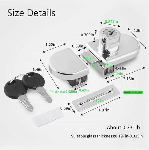 2Pcs Glass Cabinet Lock with Keys, Display Case Lock - Image 2