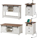 AMERLIFE Farmhouse 4-Piece Living Room Set, Entryway Console by AMERLIFE