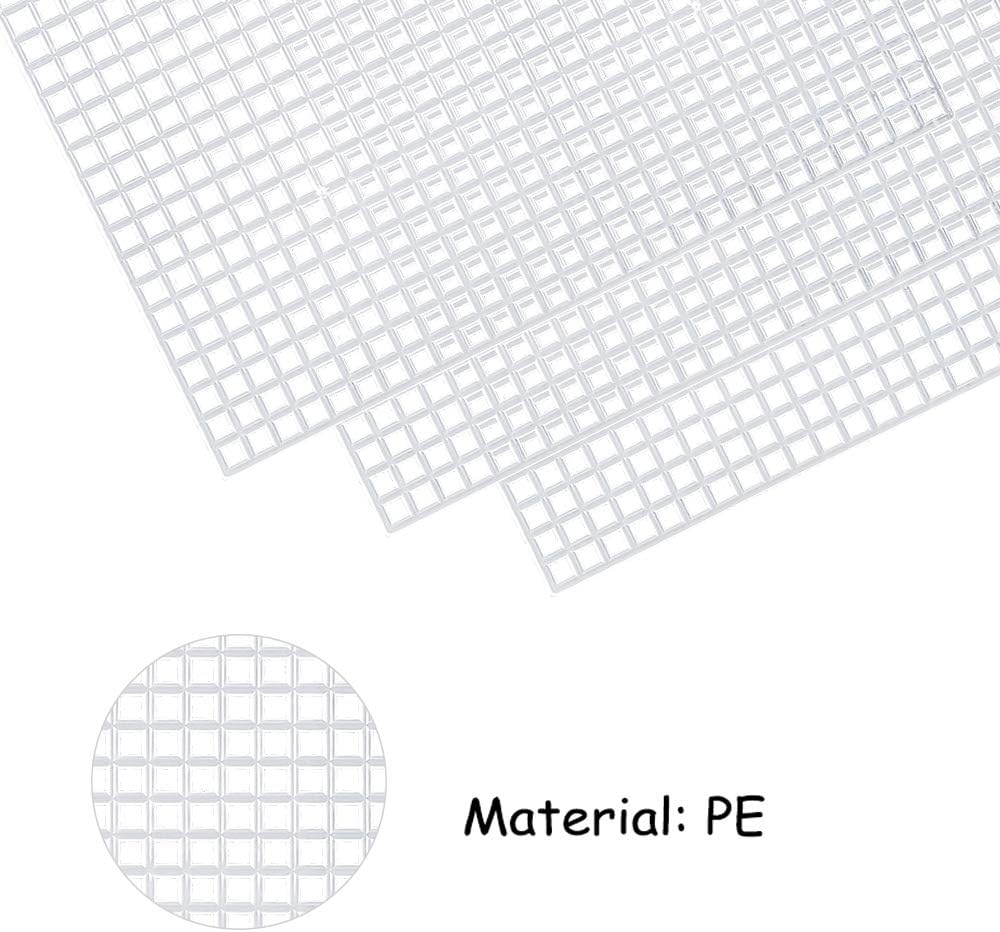 Pllieay 36-Piece Mesh Canvas Sheets Kit - 30 Shapes, 6 Rectangular Canvases & Embroidery Tools for Plastic Canvas Craft