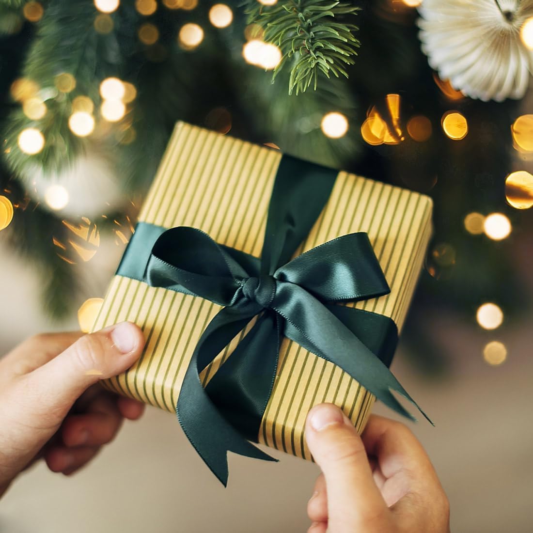 1" Width x 50 Yards Satin Fabric Ribbon, Navy Blue Ribbon Perfect for DIY Bows, Swags, Gift Wrapping, Craft, Flower Bouquet，Christmas and Party Decoration