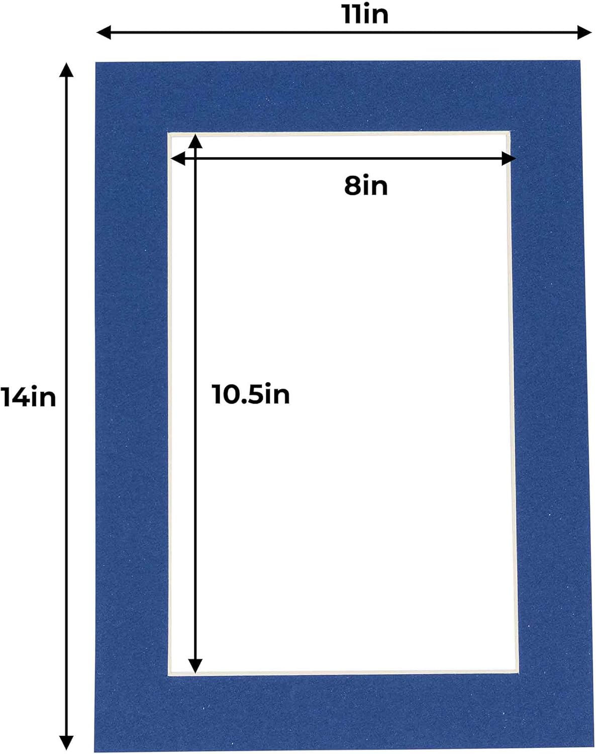 11x14 Mat for 8.5x11 Photo - Precut Bottle Blue Picture Matboard for Frames Measuring 11 x 14 Inches - Bevel Cut Matte to Display Art Measuring 8.5 x 11 Inches - Acid Free Pack of 100 MATS