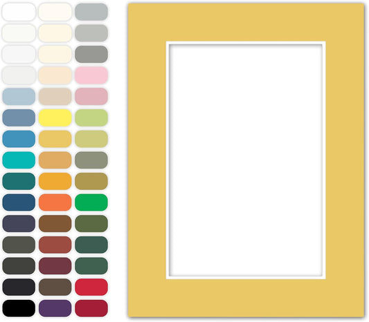 Poster Master Sunflower Matboard – 4-Ply Acid-Free Picture Mat Board with 45° Beveled Cut, Made in USA, Custom Cut to Any Size, 1/16" Thickness for Framing & Displays