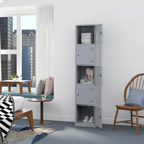 71" Metal Storage Locker With 5 Doors - Image 2