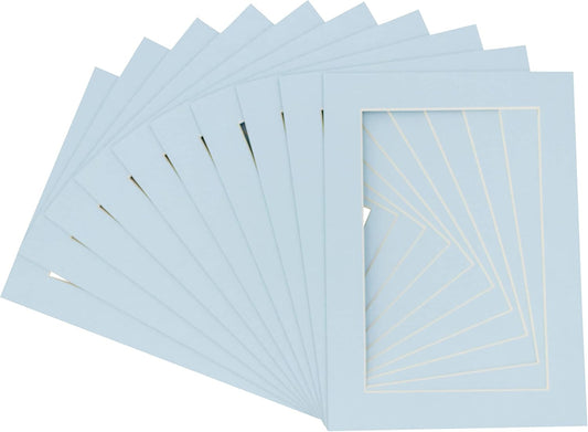 11x14 Mat for 8.5x11 Photo - Precut Baby Blue Picture Matboard for Frames Measuring 11 x 14 Inches - Bevel Cut Matte to Display Art Measuring 8.5 x 11 Inches - Acid Free Pack of 100 MATS