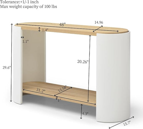 48" Console Table for Entryway, Small End Side Table, Nightstand - Image 2