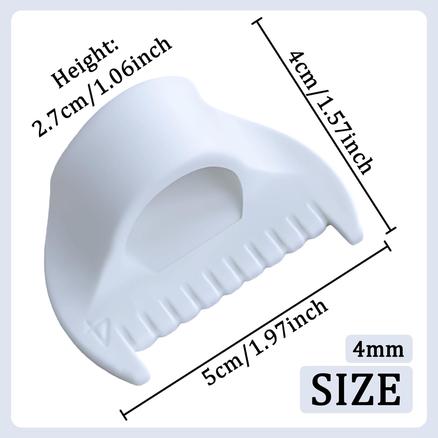 2 PCS 4mm Edge Lock Seam Guide, Mini Sewing Finger Ruler for Hand Sewing, DIY Sewing Kit Tool, Sewing Needle Gauge Measuring Guide, White