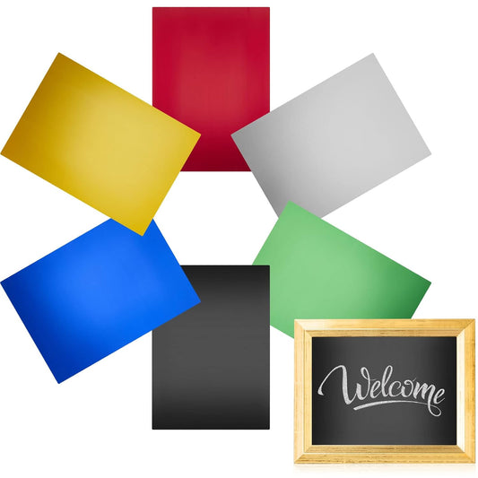 6 Pack 5 x 7 Inch Metal Engraving Sheets Multicolor Laser Engraving Blanks 0.8 mm Anodized Aluminum Sheets for Precision Etching Tool Tip Engraver DIY Interior Signs Badges Crafting