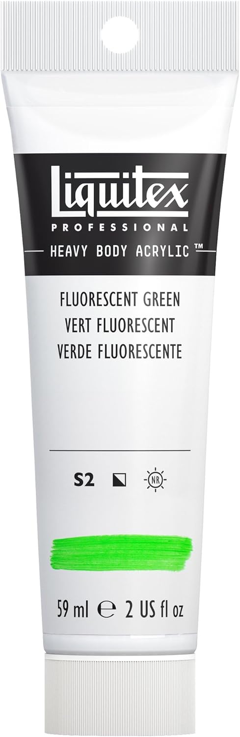 Liquitex Professional Heavy Body Acrylic Paint, 2-oz (59ml) Tube, Fluorescent Green