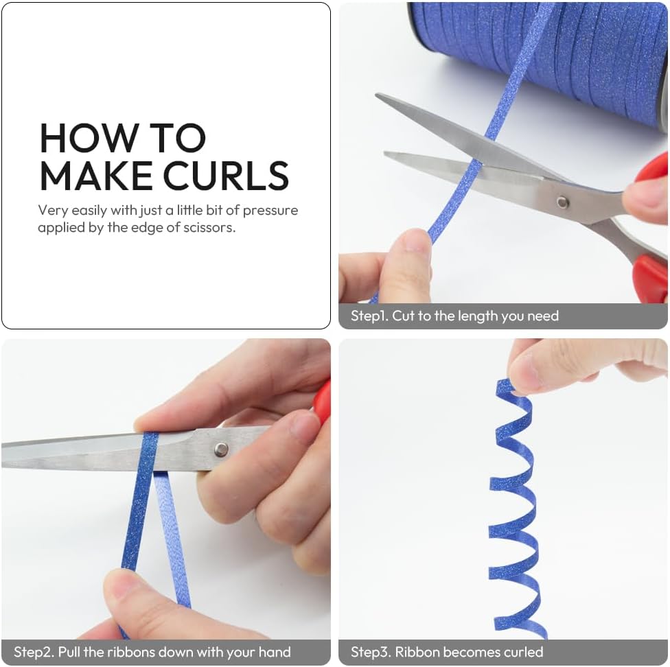 KMER LIFE Green Glitter Curling Ribbon, 1/5" Wide x 500 Yards Christmas Curling Ribbons for Gift Wrapping, Party Decoration, Balloon String, Crafting, Balloon Ribbons for Florist Flower (1 Roll)