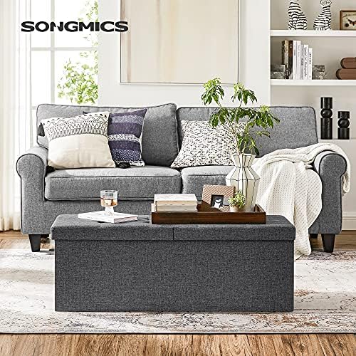 SONGMICS 43.3 Inches Storage Ottoman, Foldable Bench - Image 2